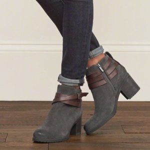 Sam Edelman Womens Gray Suede Block Heel Hannah Motorcycle Boots Size US 8.5